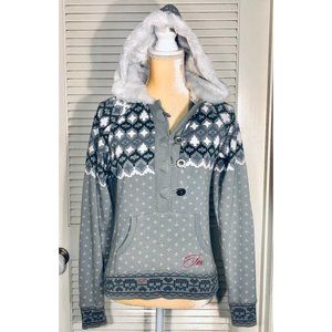 Fox Racing Girls Pullover Sweater w/ Fur Hood S